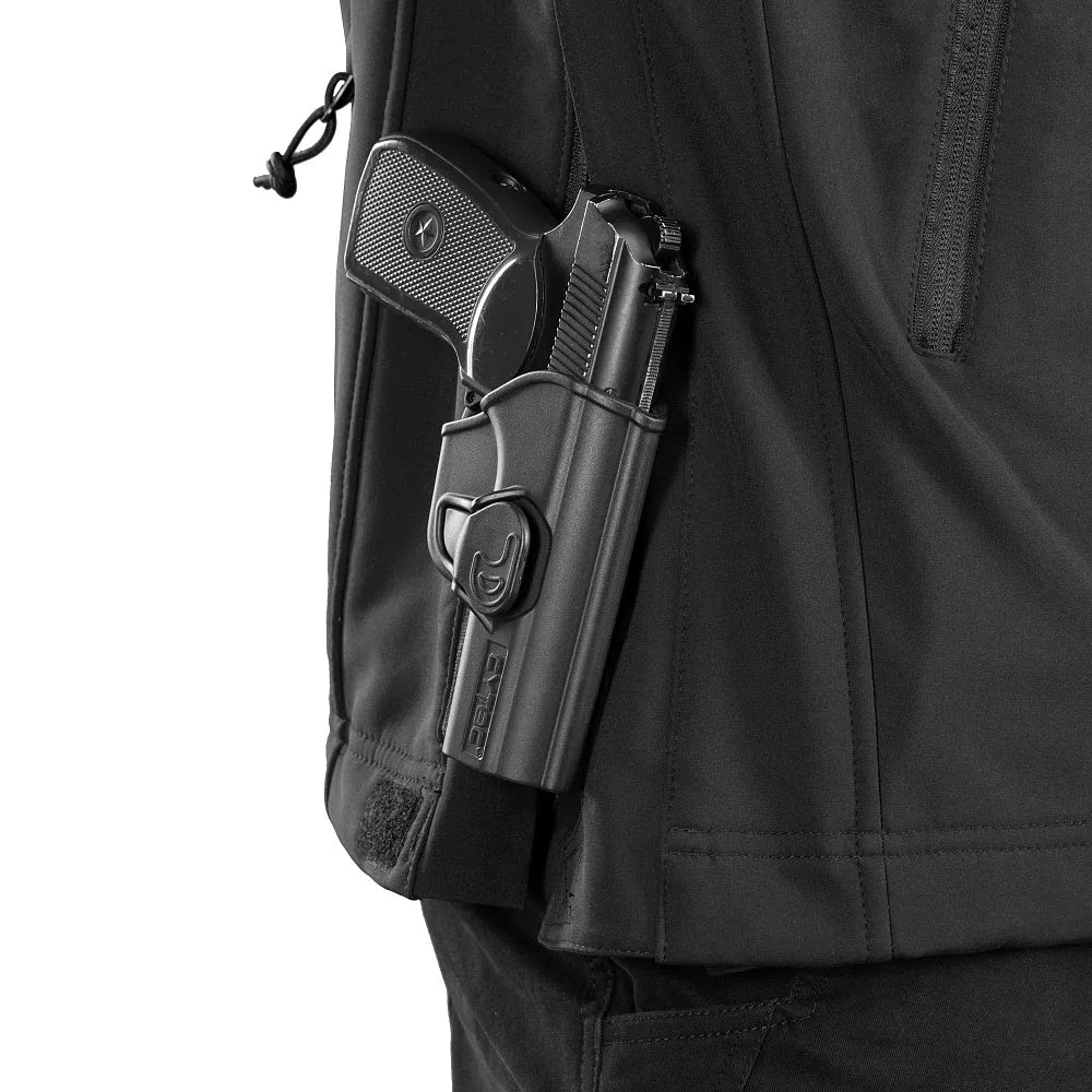M-Tac Police geaca softshell neagra acces arma