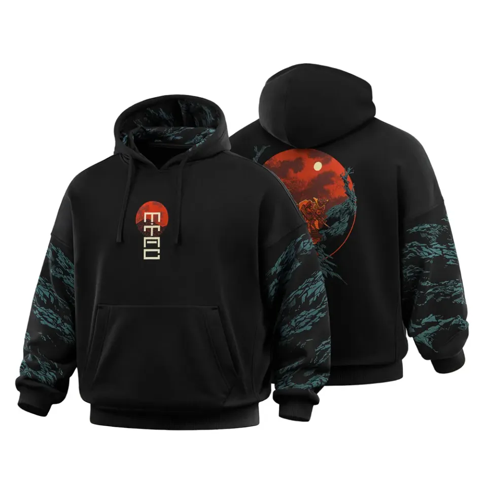 M-Tac Two Samurai Oversize hanorac negru bumbac greu