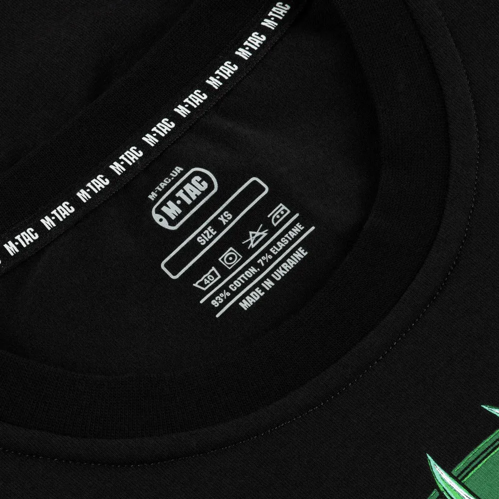 M-Tac Night Vision Odin Tactic tricou negru bumbac marime XS-2XL