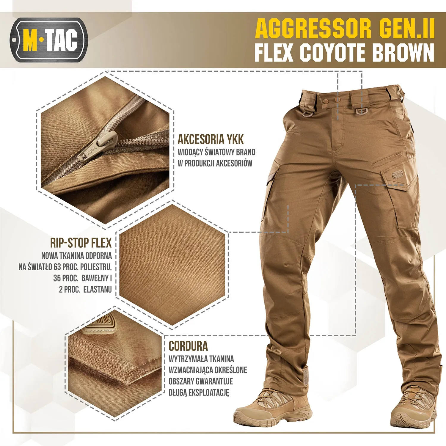 M-Tac Aggressor Gen.II Flex pantaloni Coyote Brown