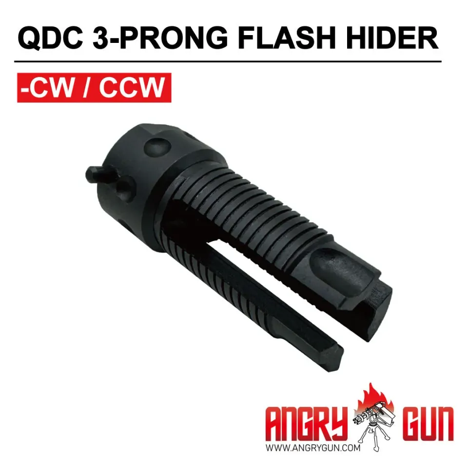 AngryGun QDC 3-Prong flash hider 14mm CCW otel