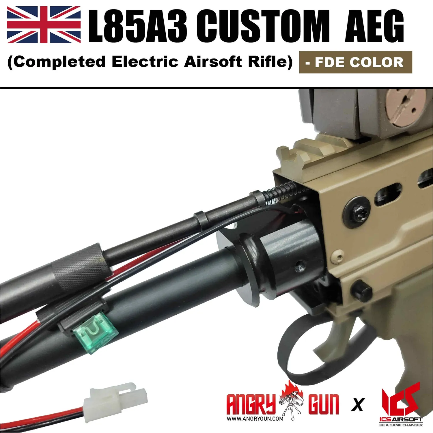AngryGun ICS L85A3 pușcă airsoft electrică neagră 310 FPS