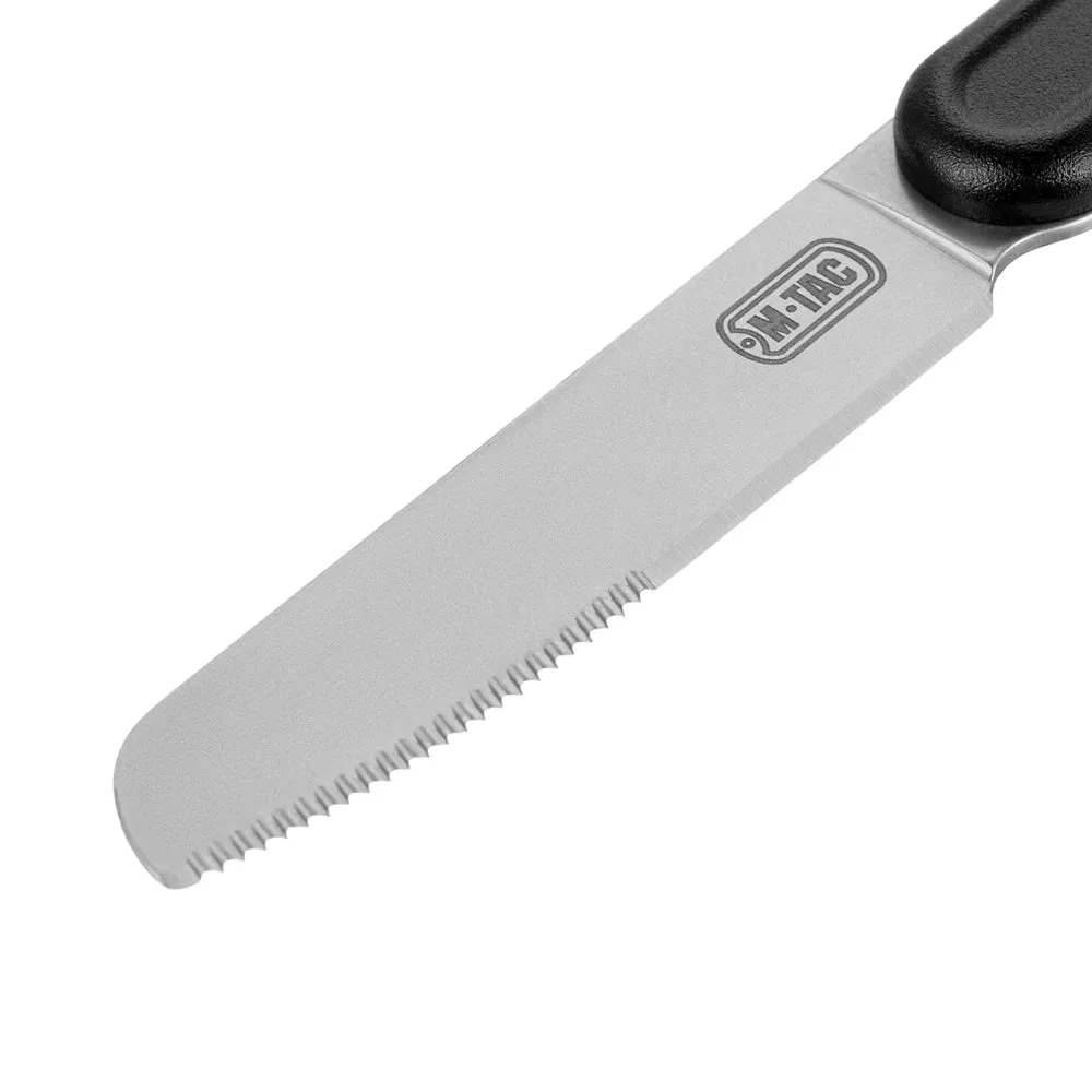M-Tac set tacamuri detasabile 3 piese otel negru-inox
