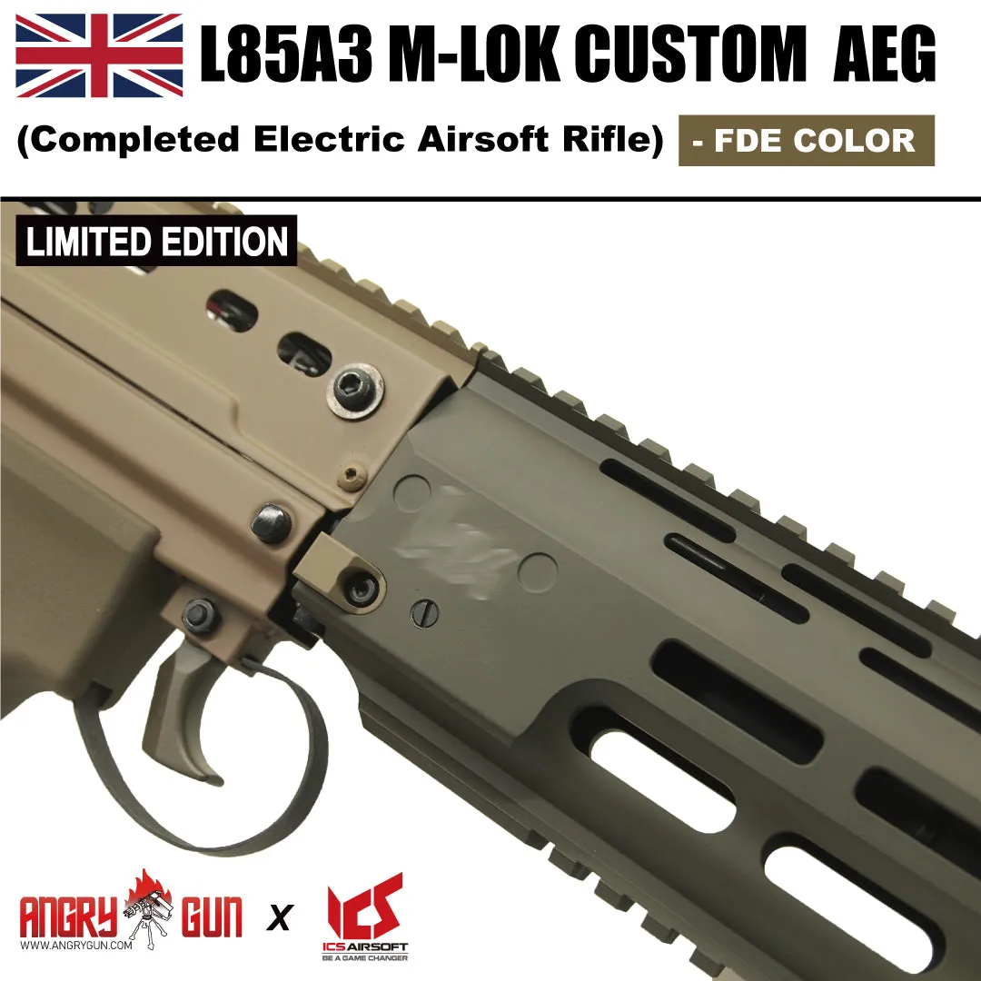 Angrygun L85A3 replică airsoft AEG FDE M-LOK