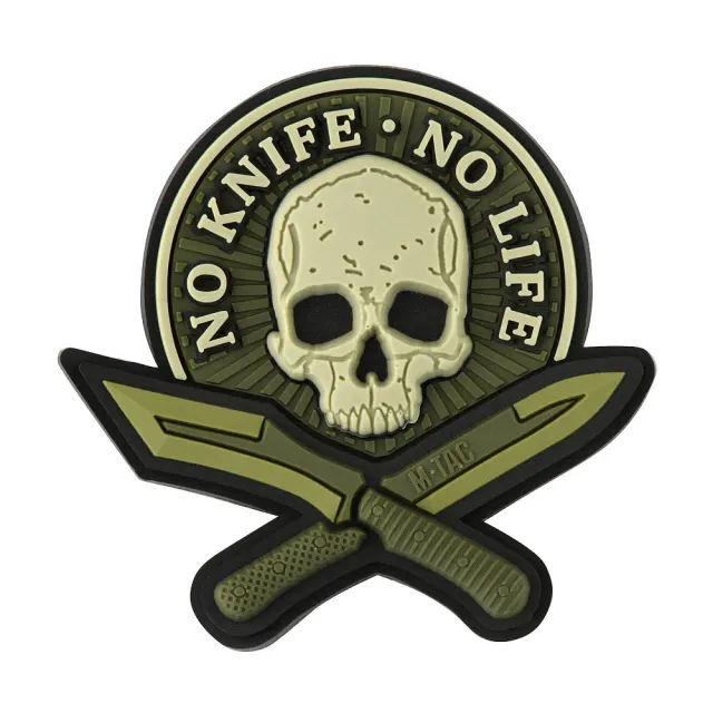 Patch M-Tac No Knife-No Life PVC olive 5x5 cm
