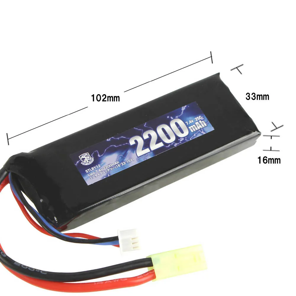 S&T LiPo acumulator airsoft 7.4V 2200mAh mini