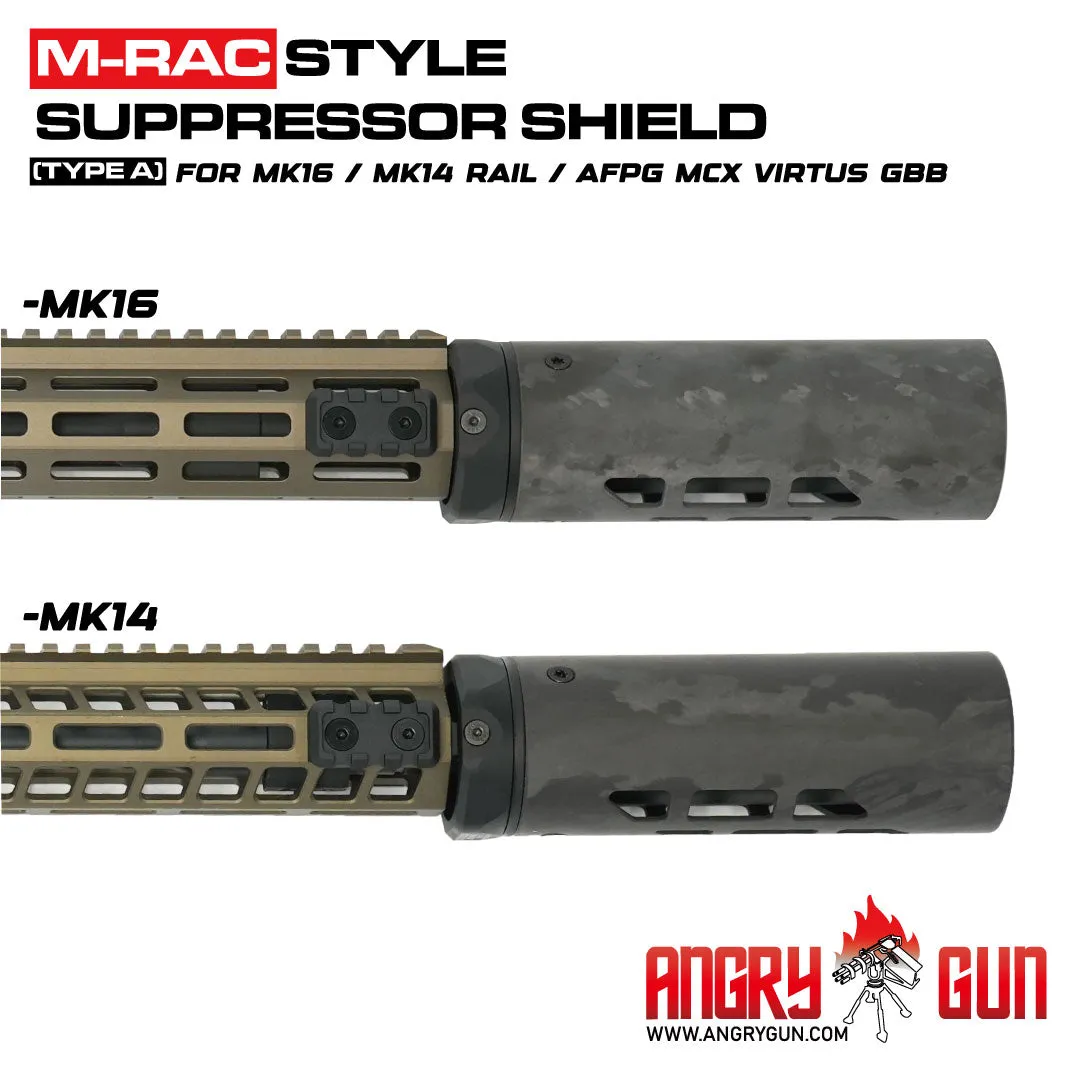 AngryGun M-RAC Type A scut amortizor negru carbon 6,5 inch