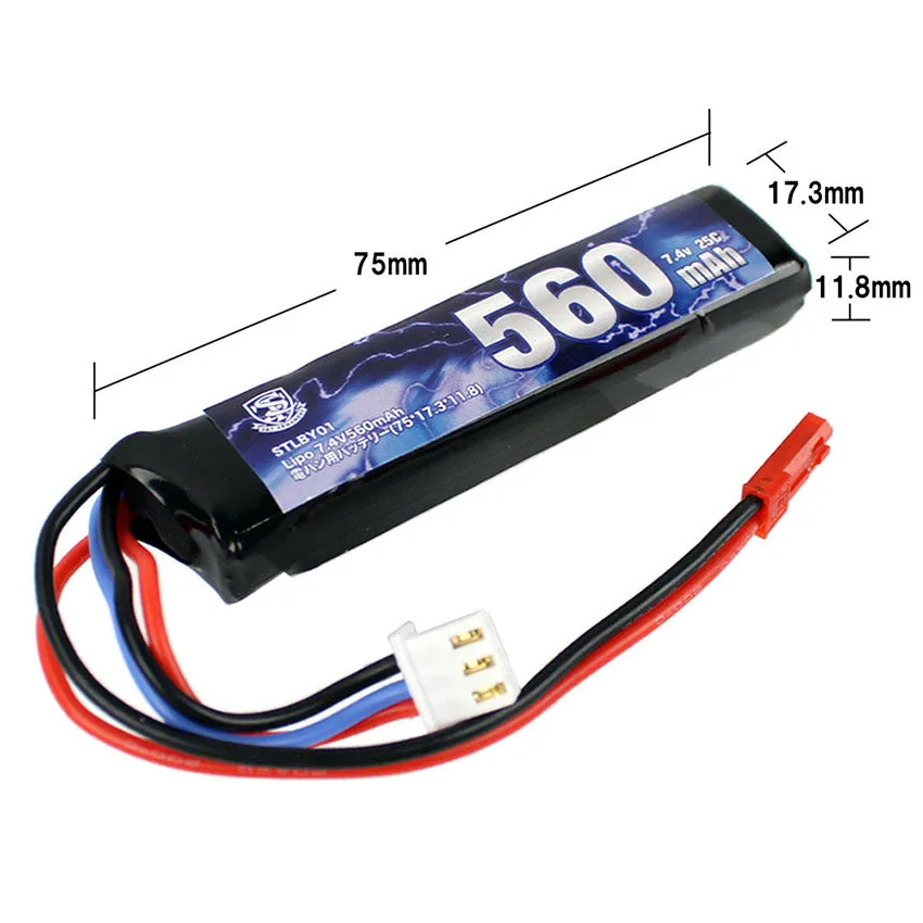 Baterie S&T LiPo 7.4V 560mAh pistol airsoft