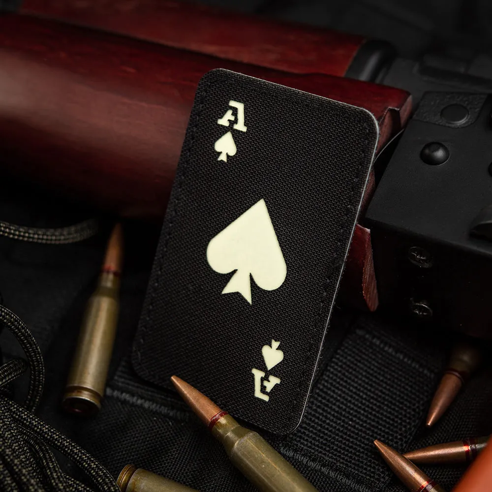 M-Tac Ace of Spades patch negru fosforescent 80 mm