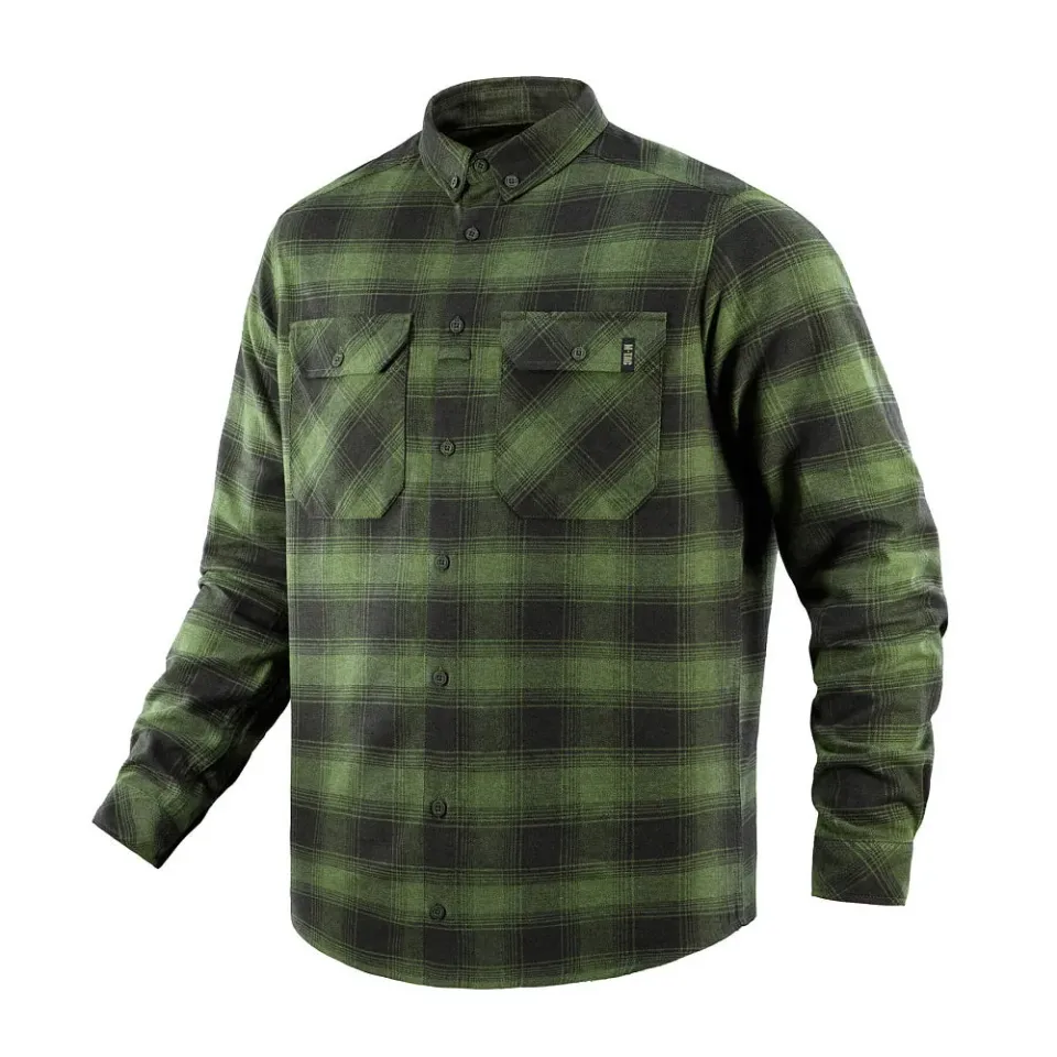 M-Tac Lumberjack Camasa Bumbac Olive Negru Croi Lejer