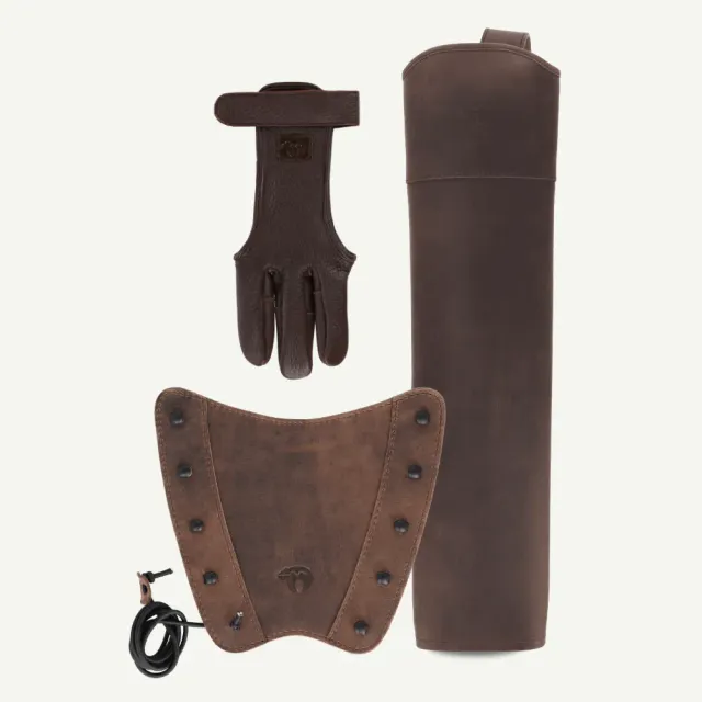 Bearpaw Bushcraft Set I M mănușă tolbă apărător piele maro