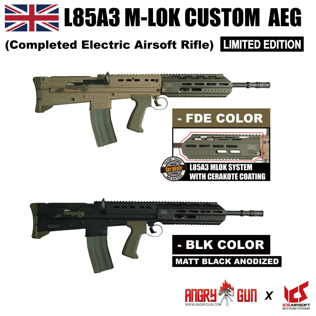 Angrygun L85A3 replică airsoft AEG FDE M-LOK