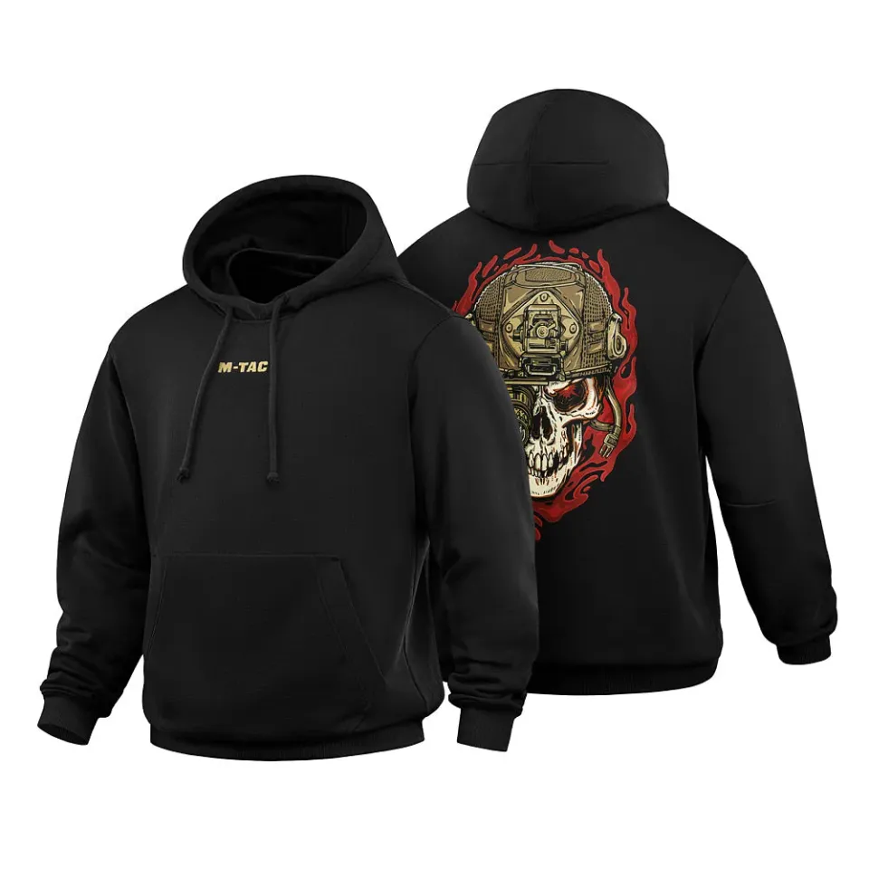 Hanorac M-Tac Worn to the Bone negru oversize bumbac