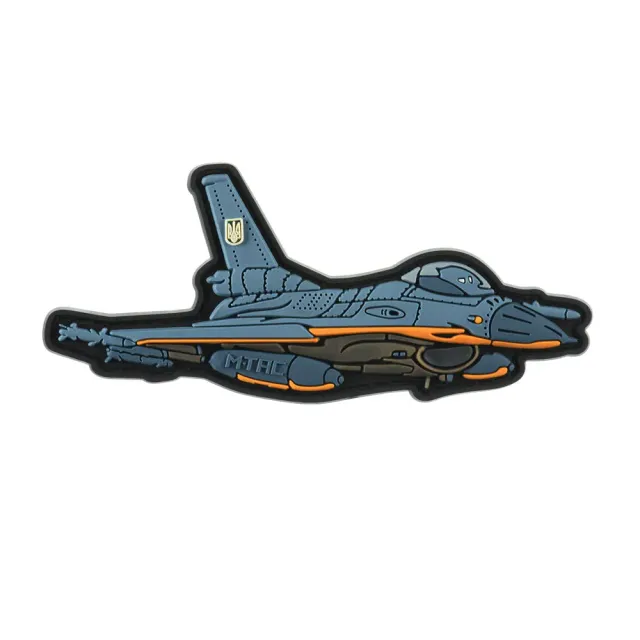 M-Tac F-16 patch PVC albastru luptator