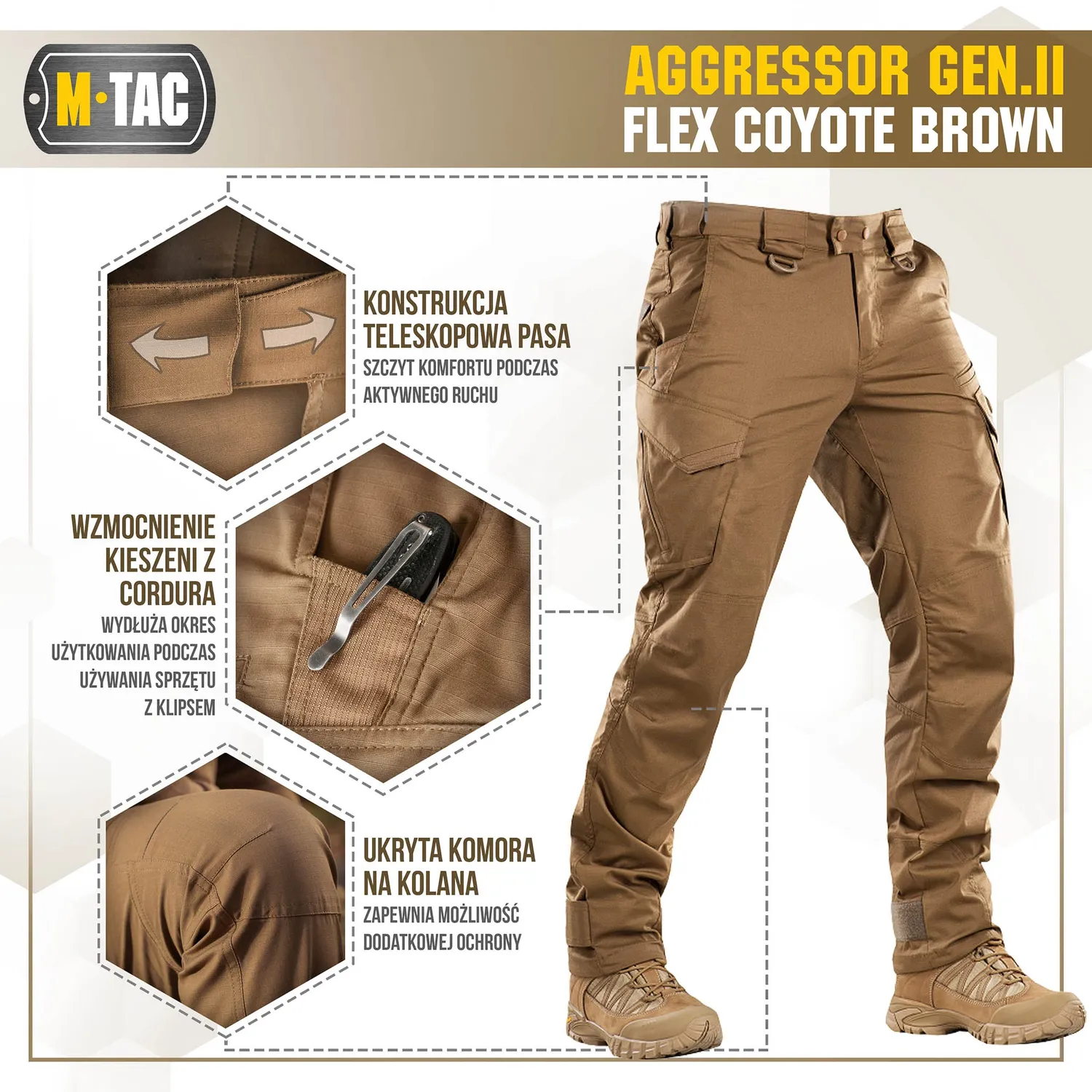 M-Tac Aggressor Gen.II Flex pantaloni Coyote Brown