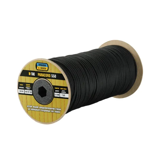 Military-Shop 550 Type III paracord negru 100 m nailon