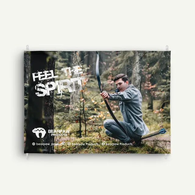 Bear Paw Products Stoffbanner banner stof A0 Feel the Spirit