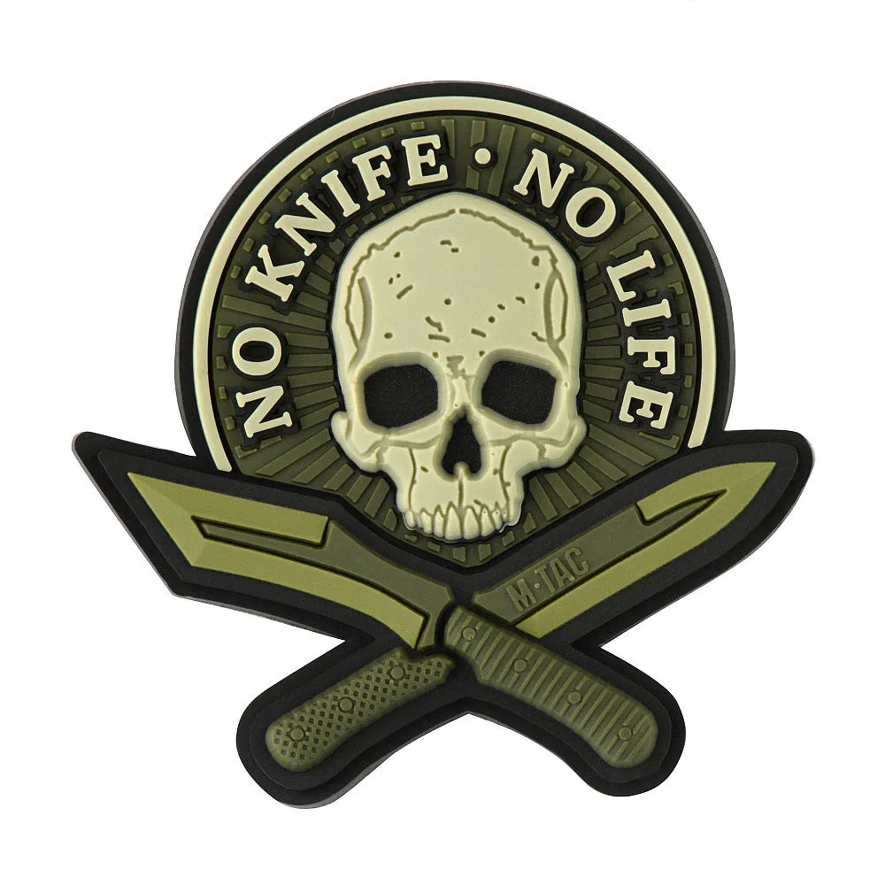 Patch M-Tac No Knife-No Life PVC olive 5x5 cm
