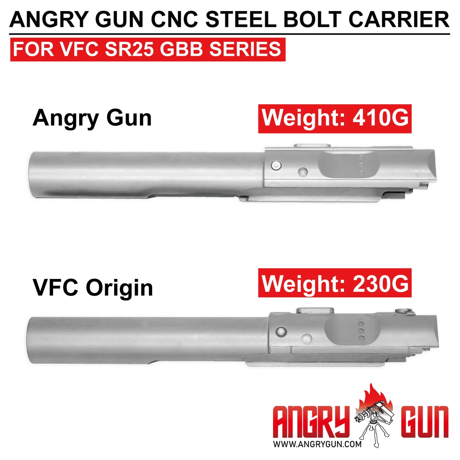Angrygun VFC SR25 inchizator otel CNC 410g