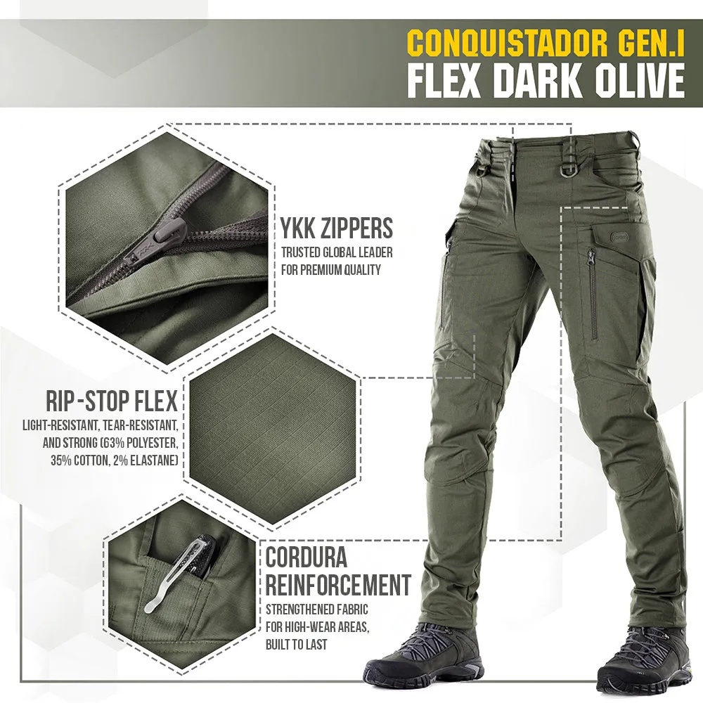 M-Tac Conquistador Gen. I Flex pantaloni tactici army olive