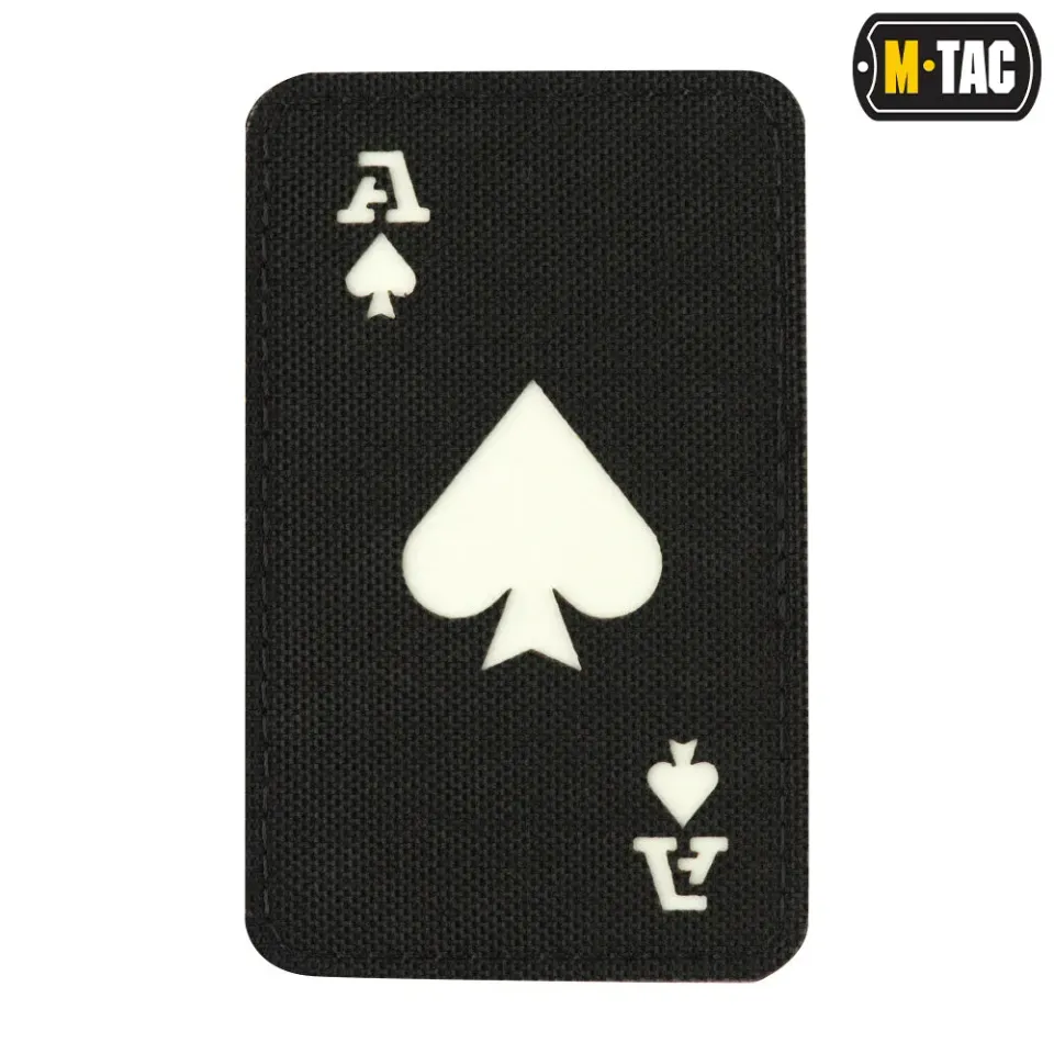 M-Tac Ace of Spades patch negru fosforescent 80 mm