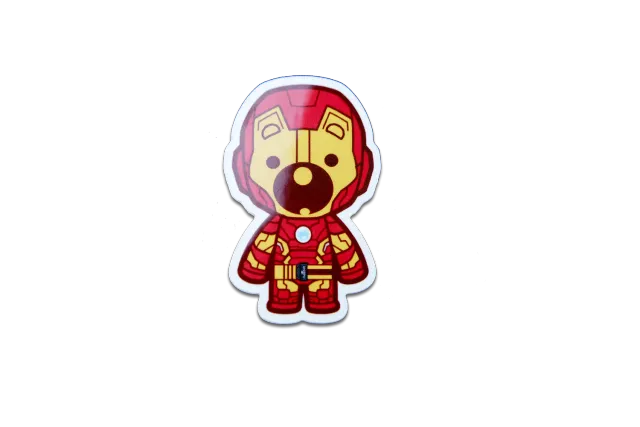 CubySoft Iron Bear sticker vinil 3x3,9 cm negru