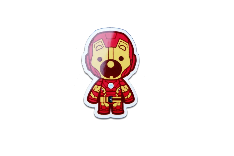 CubySoft Iron Bear sticker vinil 3x3,9 cm negru