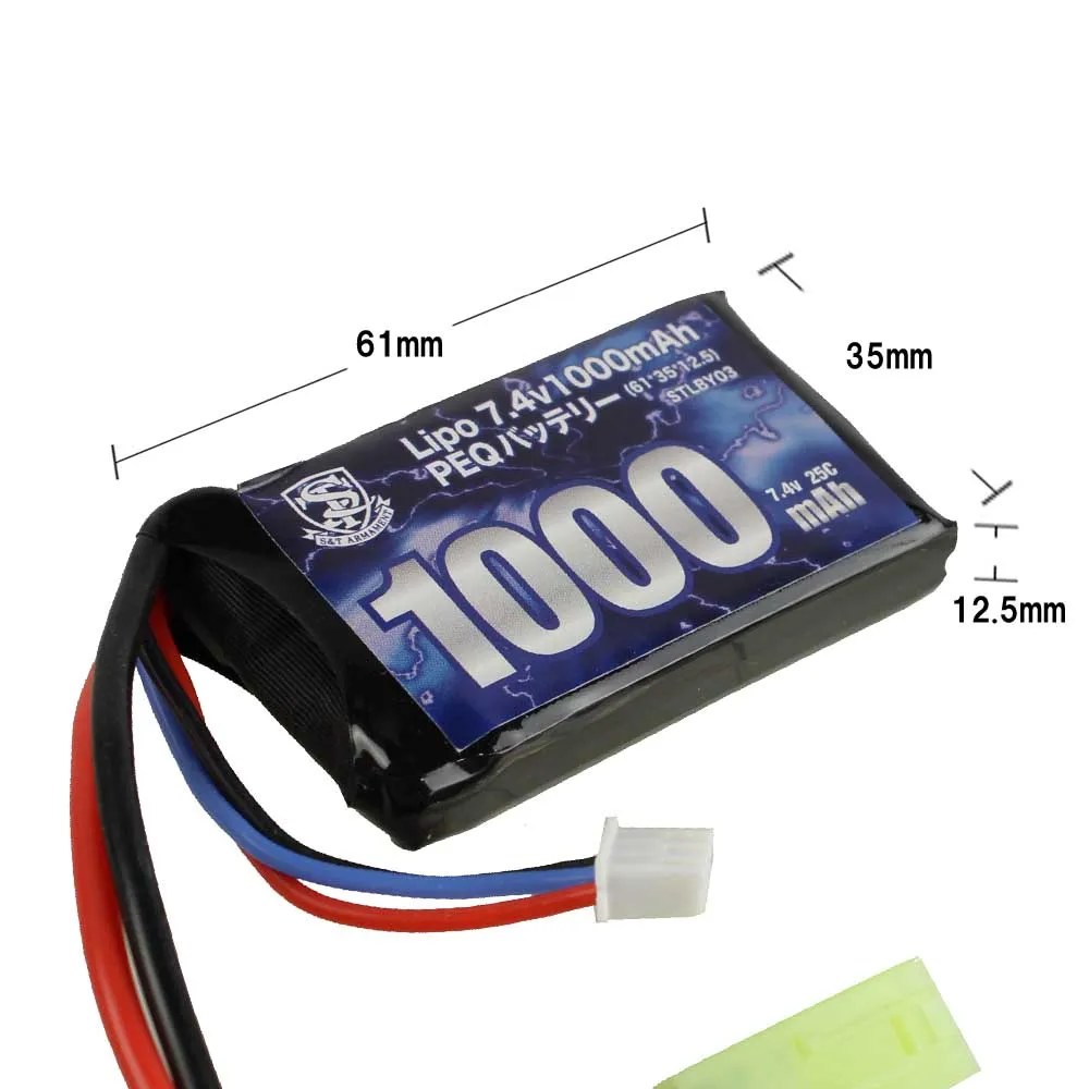 S&T LiPo 7.4V 1000mAh acumulator PEQ airsoft