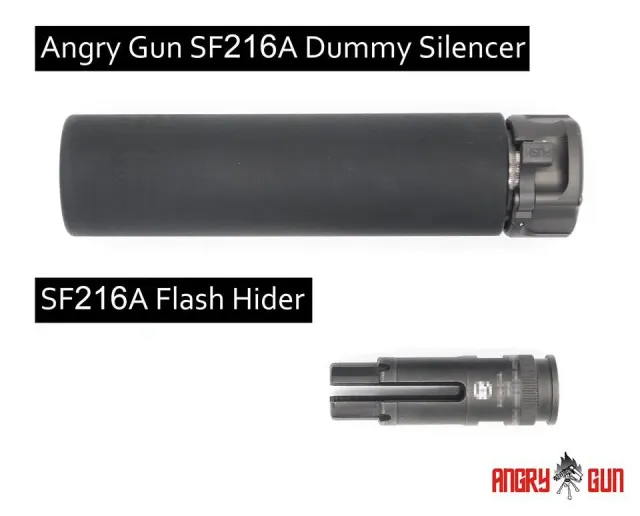 Angrygun SF216A amortizor airsoft 155mm negru QD