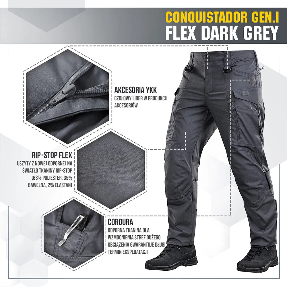 M-Tac Conquistador Gen.I Flex pantaloni gri ripstop