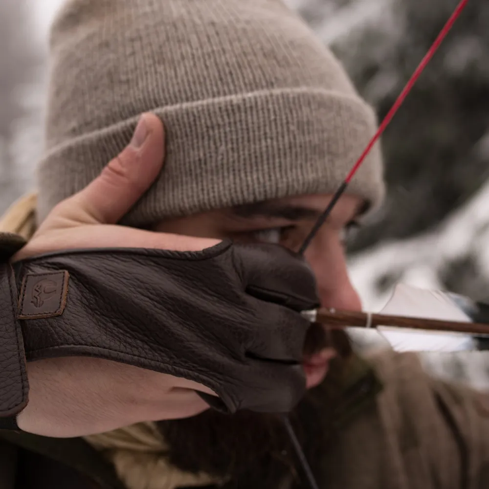 Bearpaw Bushcraft Set I M mănușă tolbă apărător piele maro