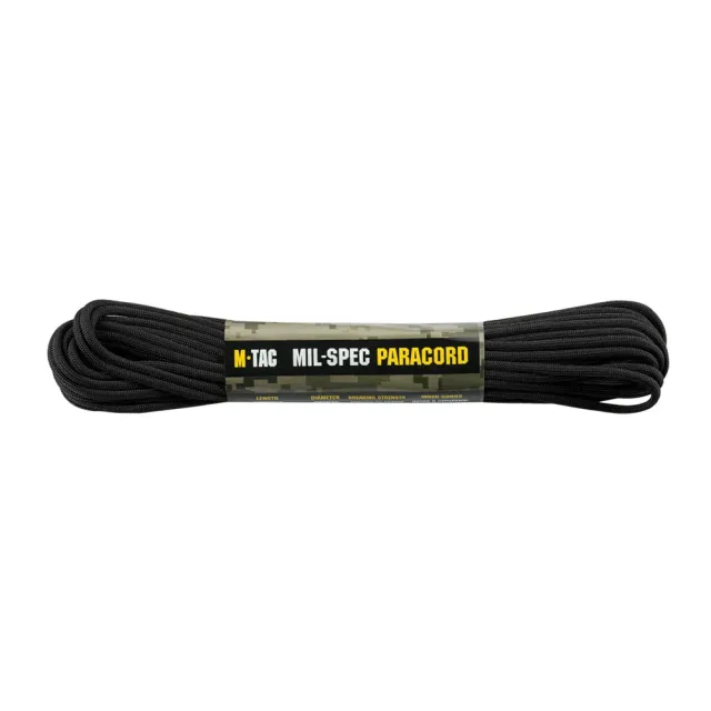Paracord M-Tac 550 Mil-Spec negru 15 m 270 kg