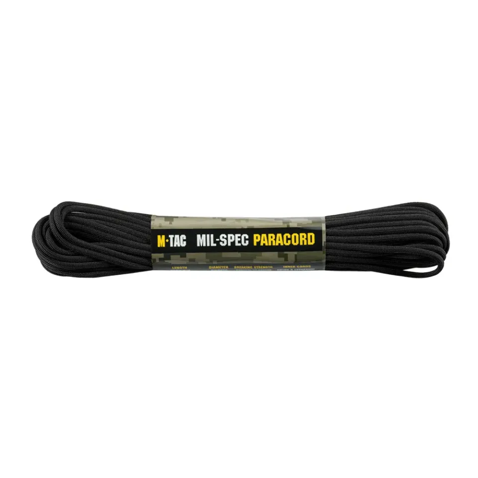 Paracord M-Tac 550 Mil-Spec negru 15 m 270 kg