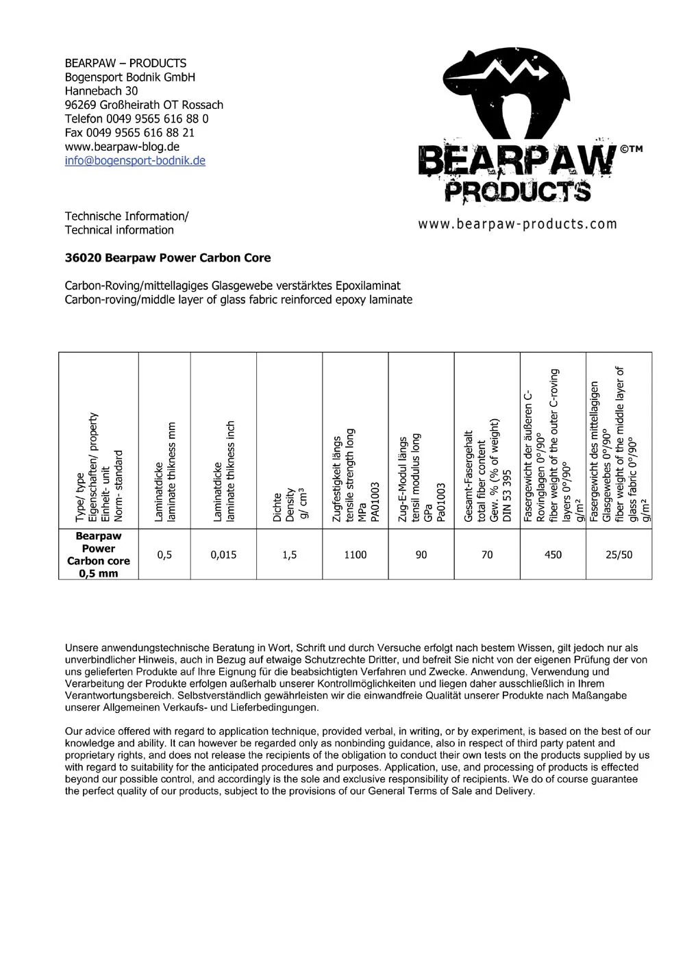 Bearpaw Power Carbon laminat arc 0,5x45mm rola 100m