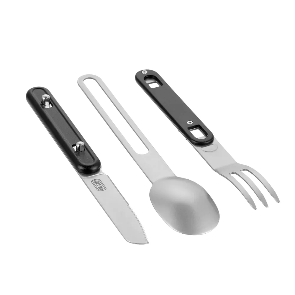 M-Tac set tacamuri detasabile 3 piese otel negru-inox