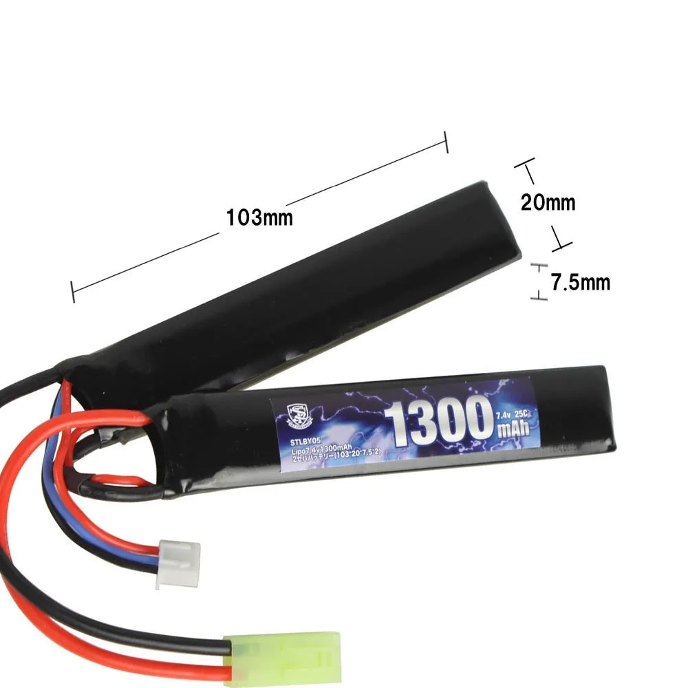 S&T acumulator LiPo 7.4V 1300mAh airsoft dublu pachet