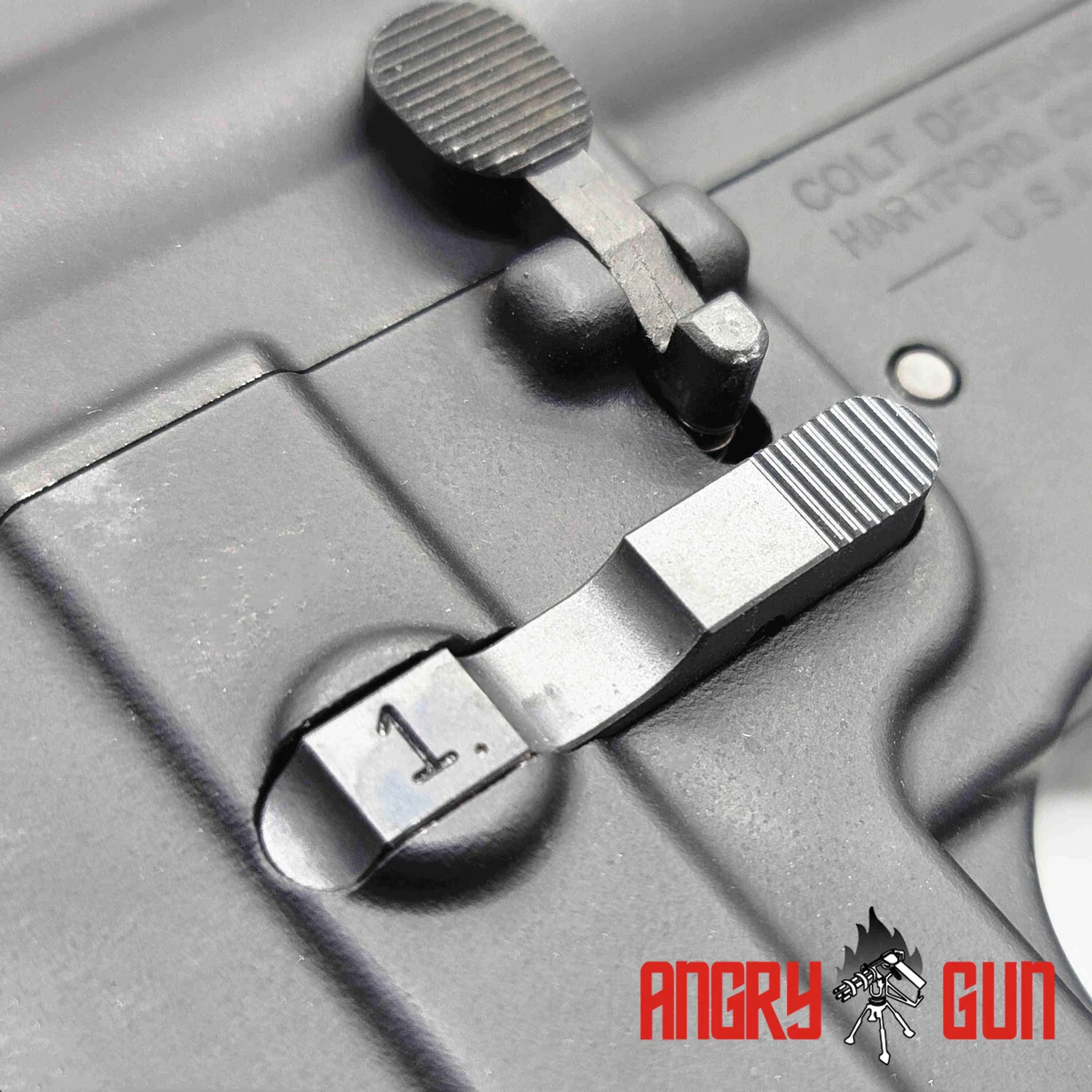 Angry Gun L119A2 mag catch ambidextru otel MWS