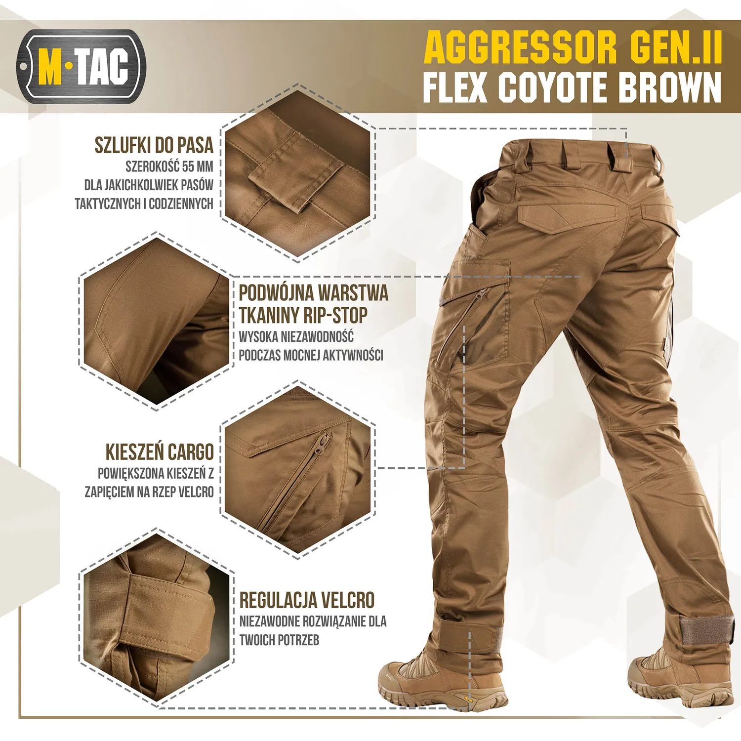 M-Tac Aggressor Gen.II Flex pantaloni Coyote Brown