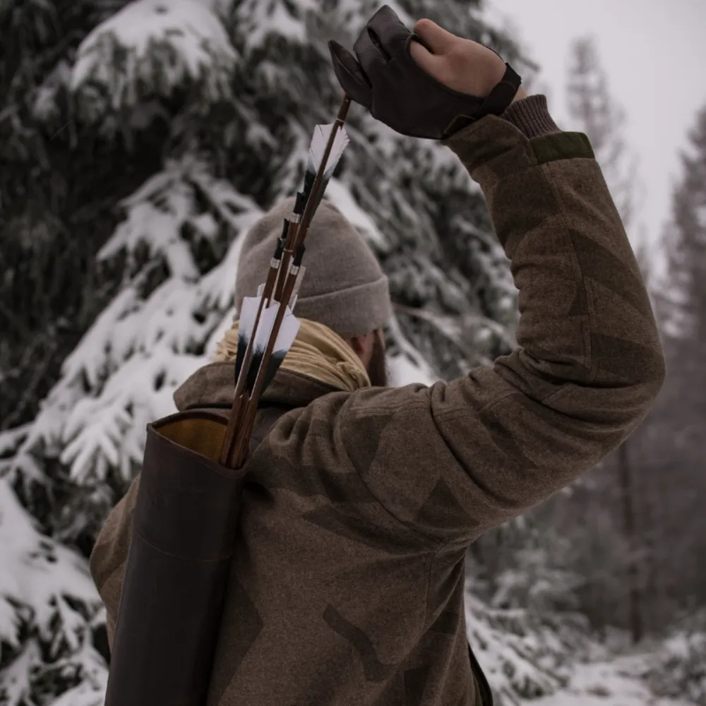 Bearpaw Bushcraft Set I M mănușă tolbă apărător piele maro