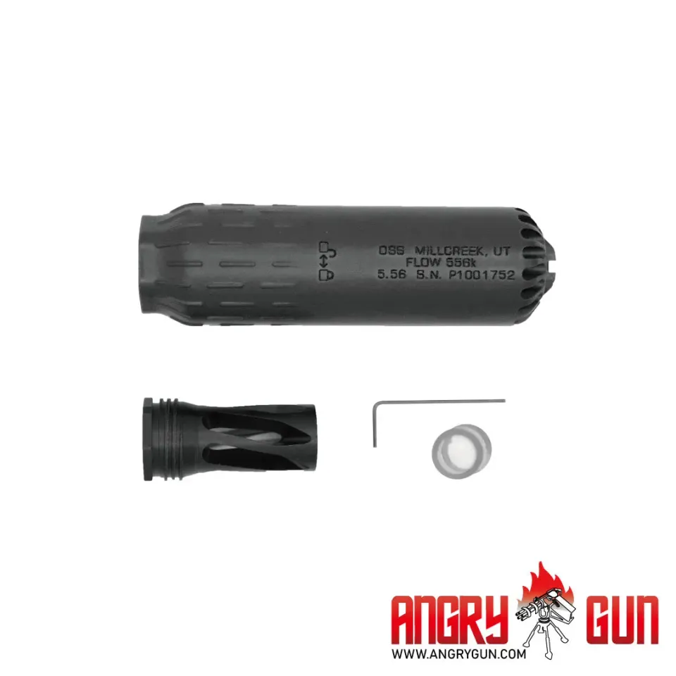 ANGRYGUN Flow 556K amortizor airsoft negru mat 5.5 inch
