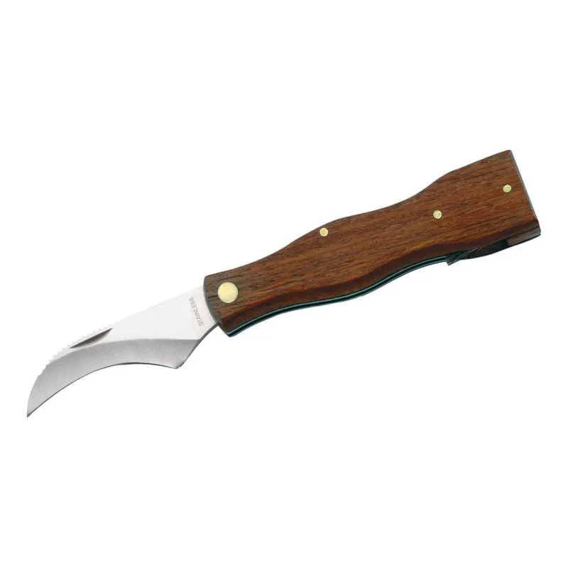 Herbertz Pilzmesser briceag ciuperci maner lemn cu perie