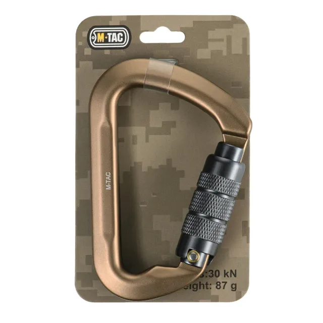 M-Tac Keylock carabinier khaki 30 kN 11 cm