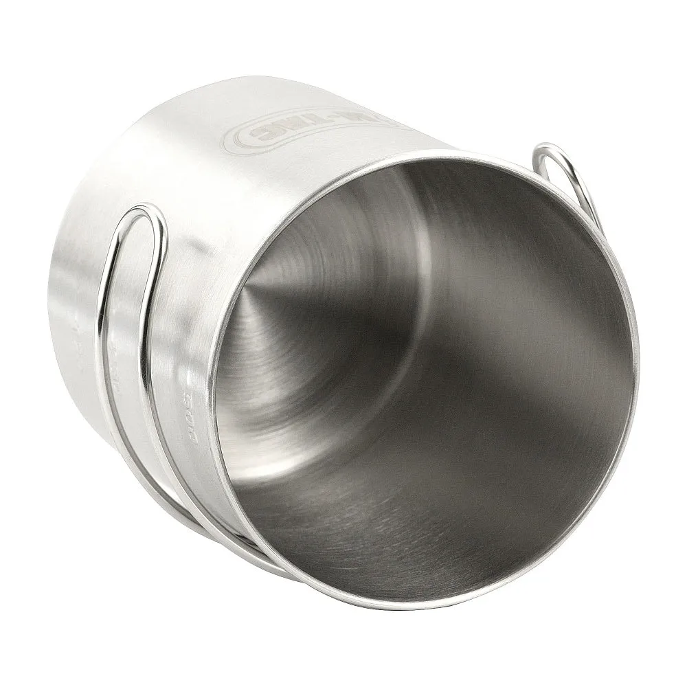 M-Tac Cană pliabilă inox Crom 450 ml mâner rabatabil