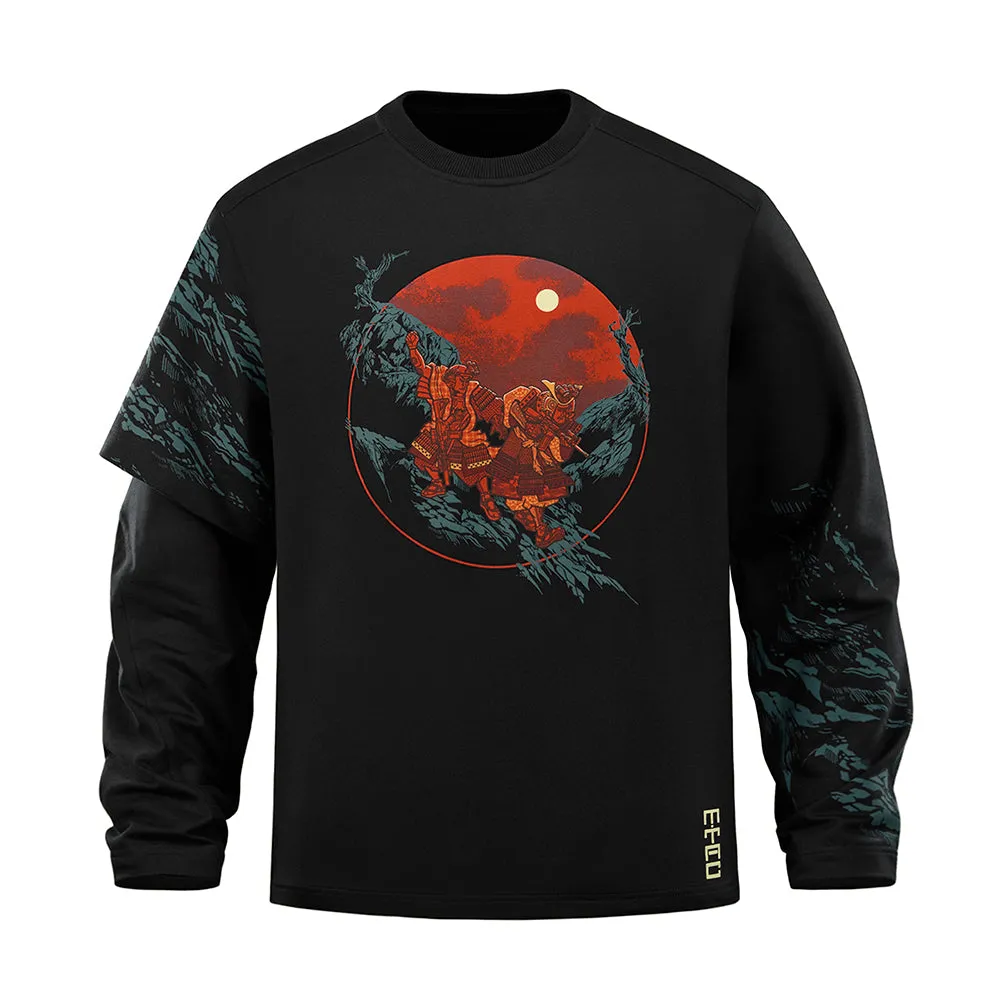 M-Tac Two Samurai hanorac negru oversized bumbac