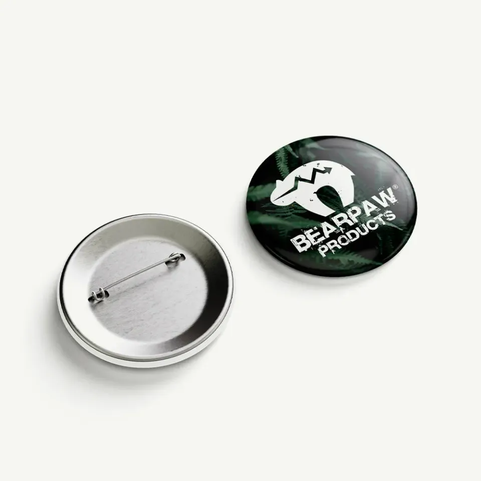 Bear Paw Products Button insigna rotunda 37 mm mat